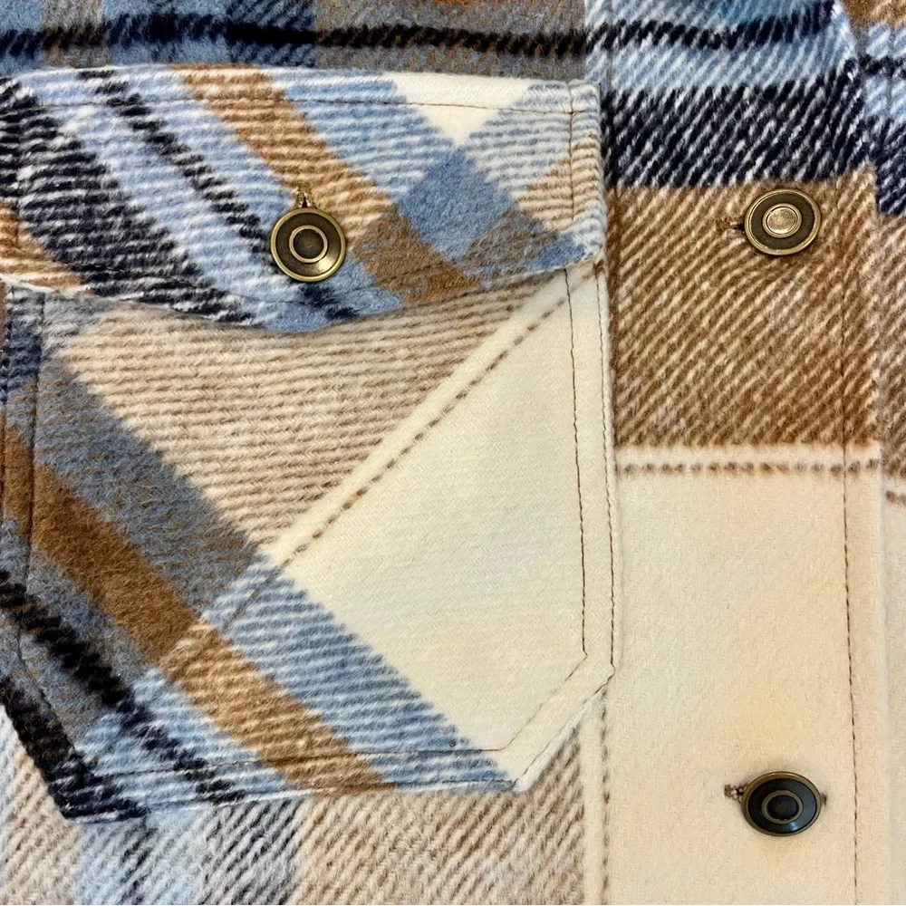 26 International Oversized Plaid Butten up Fleece Jacket Shaket Shirt. Women’s M - Picture 3 of 12
